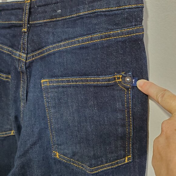 ANTHROPOLOGIE Pilcro The Split Straight Jeans Hi-Rise Dark Blue Women's 26 x 33" - Picture 9 of 16